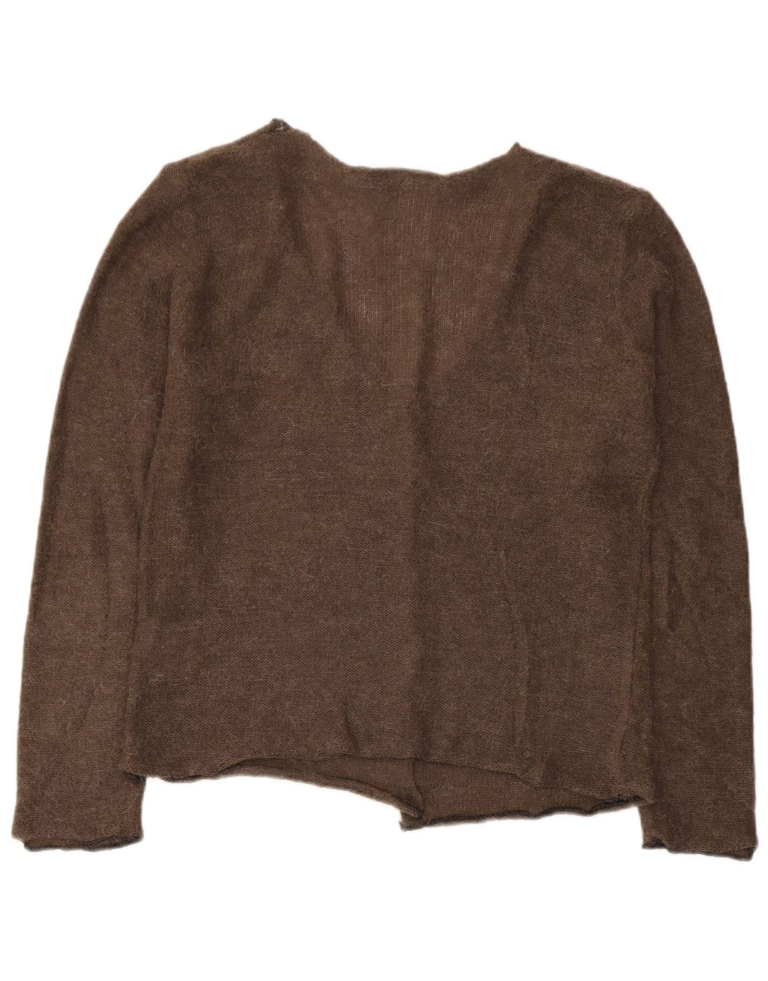Maglione cardigan corto da donna Zara UK 10 piccolo marrone in poliammide