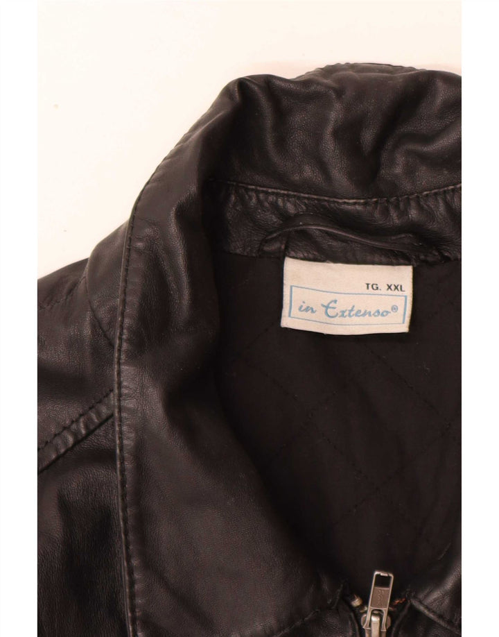 Giacca in pelle da uomo In Extenso UK 44 2XL Nera