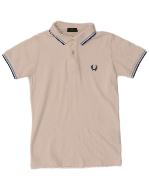 Polo Fred Perry da bambino 9-10 anni in cotone a righe bianche