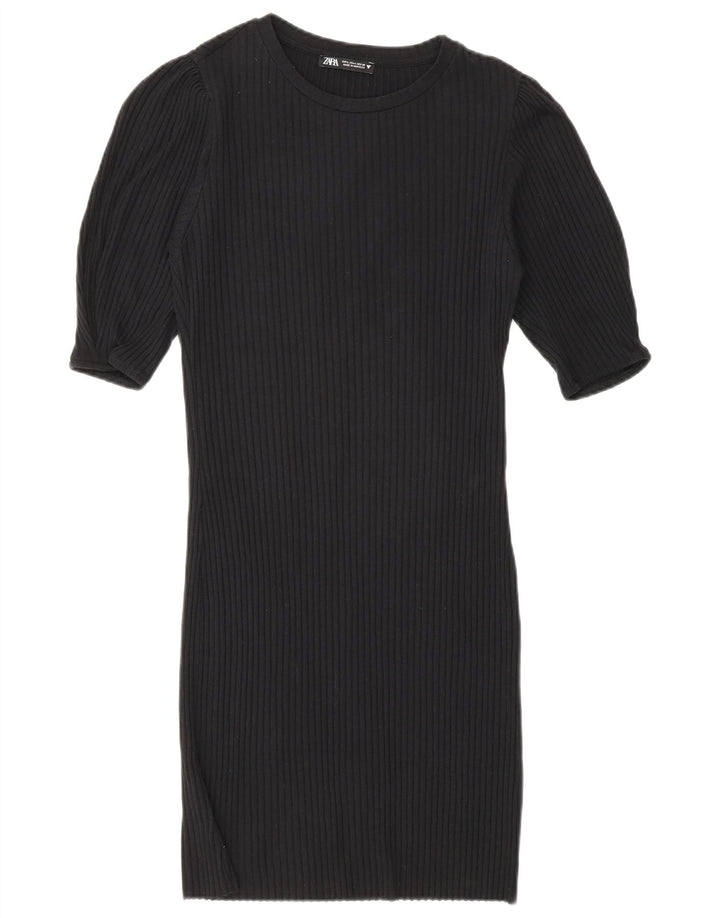 Vestito aderente da donna Zara UK 14 grande nero