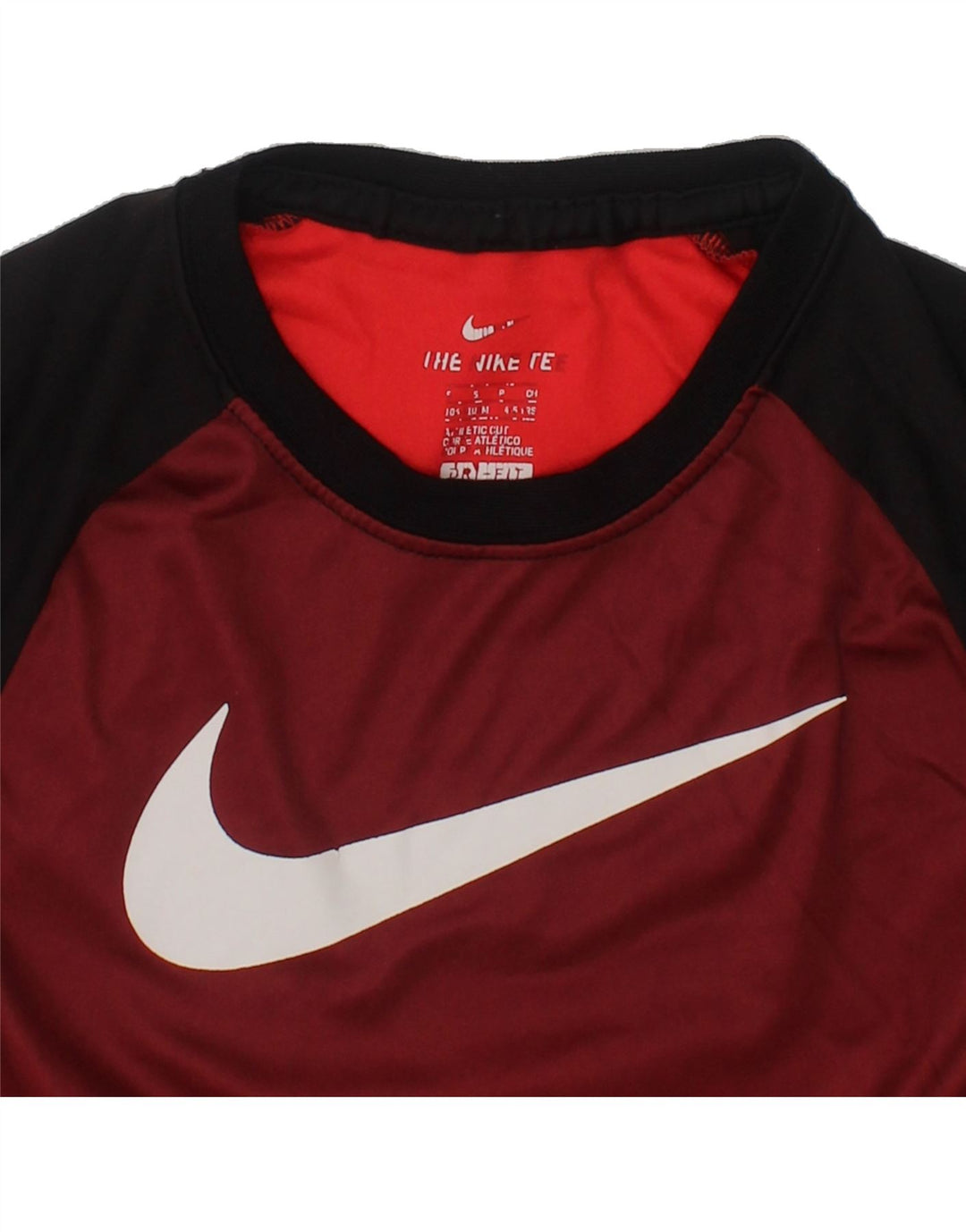 NIKE Boys Dri Fit Graphic Top Long Sleeve 4-5 Years  Red Colourblock Vintage Nike and Second-Hand Nike from Messina Hembry 
