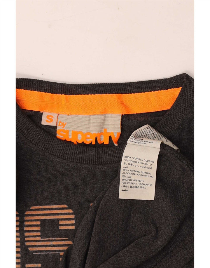 T-shirt grafica da uomo Superdry Osaka Top piccola in cotone grigio