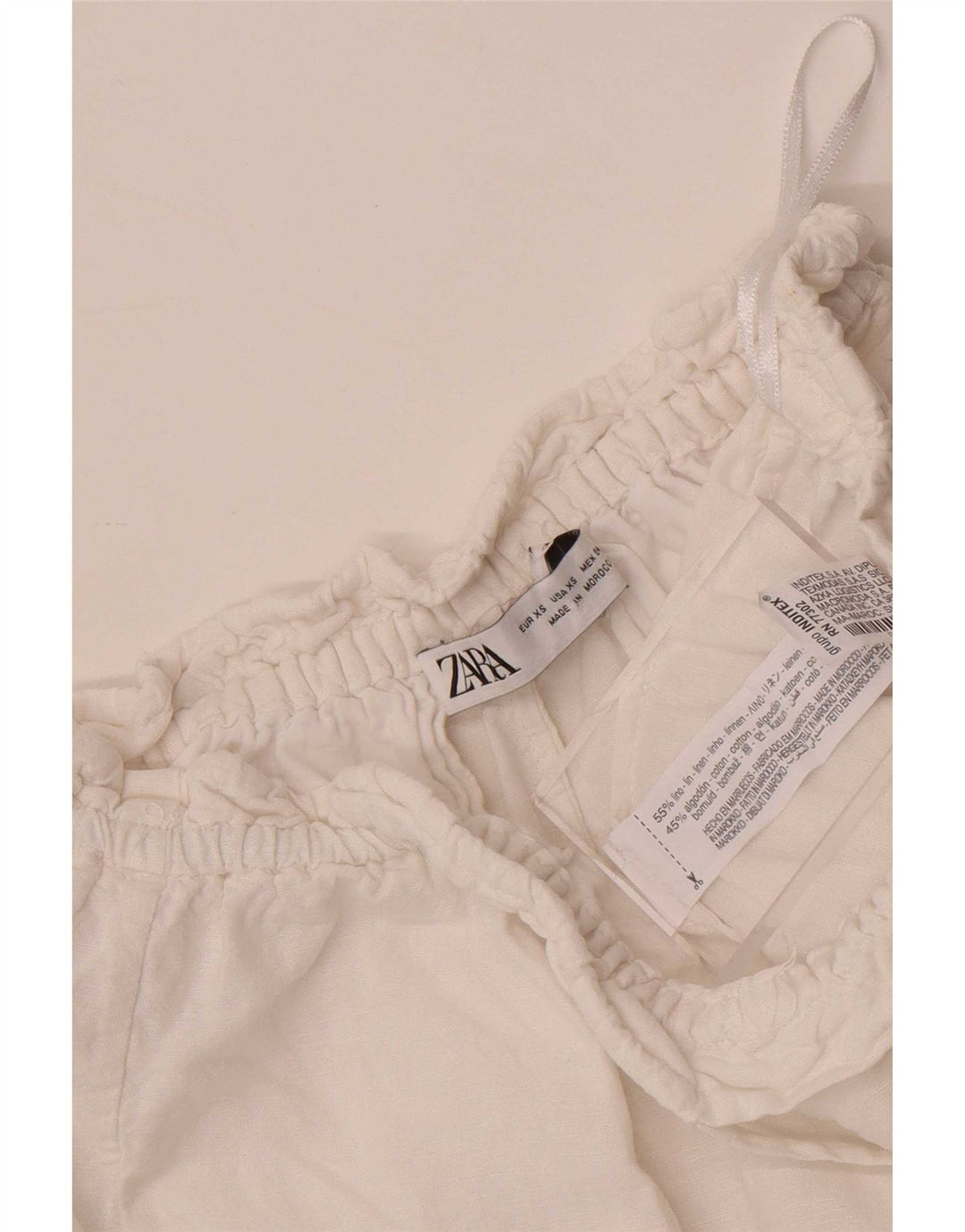 Pantaloncini casual da donna Zara XS W24 lino bianco