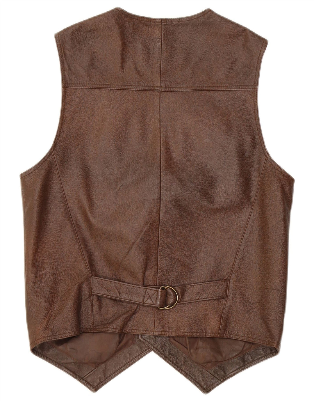 Gilet in pelle da uomo vintage piccolo in pelle marrone