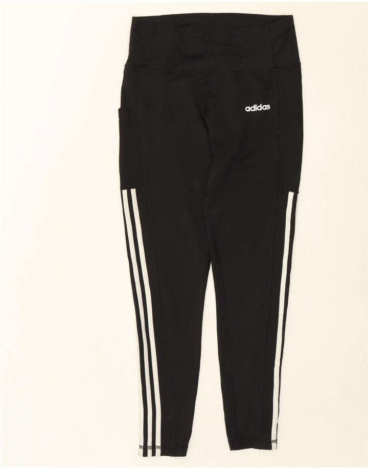 ADIDAS Womens Climalite Leggings UK 12/14 Medium  Black Polyester Vintage Adidas and Second-Hand Adidas from Messina Hembry 
