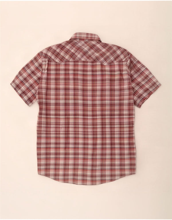 Camicia a maniche corte da uomo Levi's XL in cotone a quadri marrone