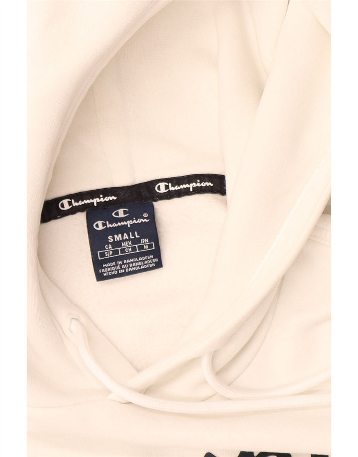 Maglione con cappuccio grafico da uomo Champion piccolo in cotone bianco
