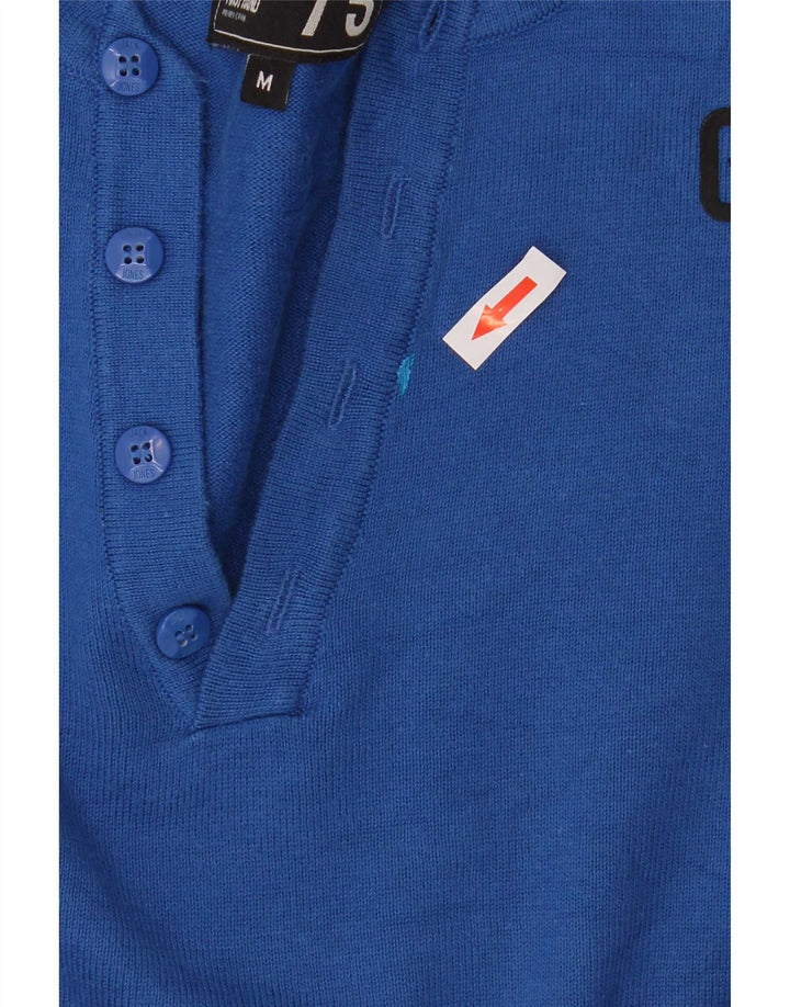 Maglione maglione con scollo a V da uomo Jack & Jones in cotone blu medio