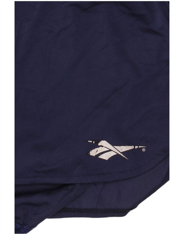 Pantaloncini sportivi Reebok da donna UK 14 Large blu navy in poliammide
