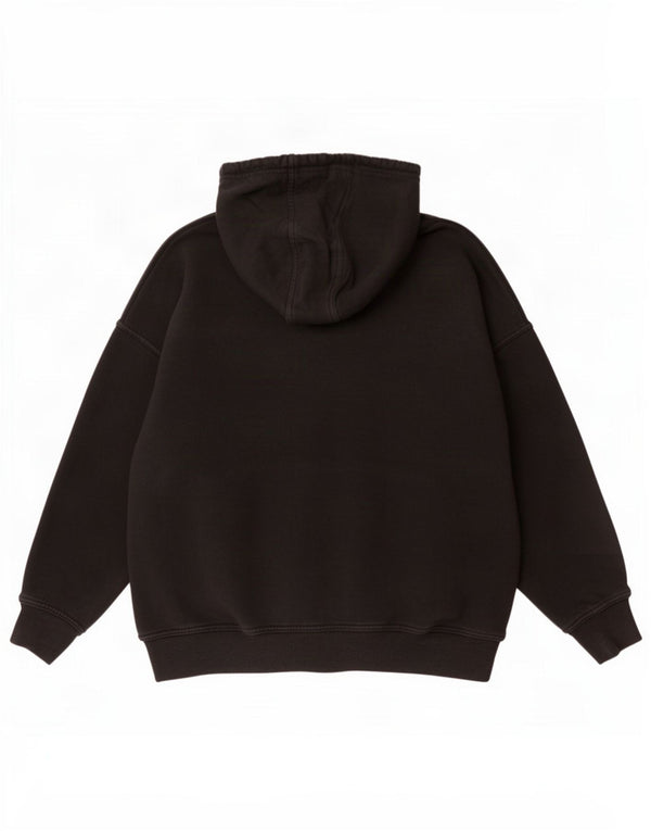 Adidas Womens Oversized Hoodie Jumper UK 6 XS Black Cotton