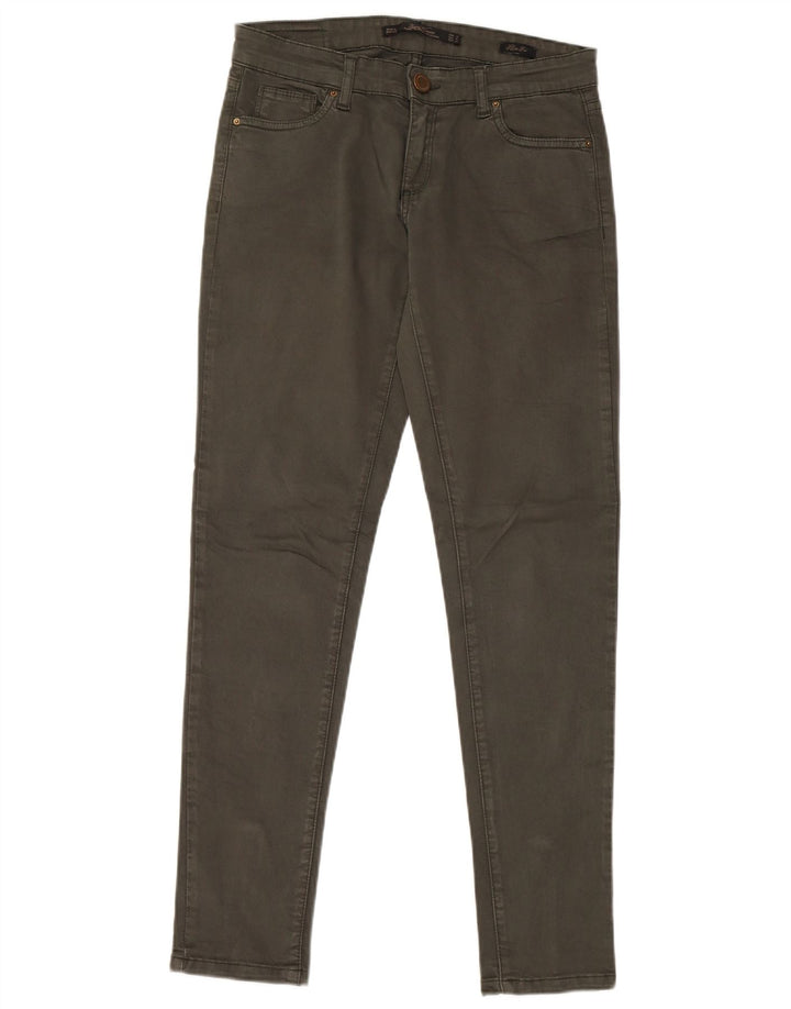 Pantaloni skinny casual da donna ZARA EU 38 Small W28 L29 cotone kaki