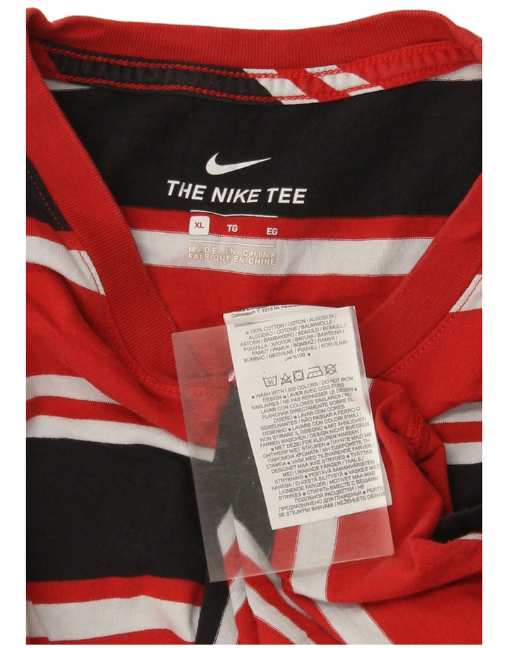 T-shirt da uomo Nike Top XL in cotone a righe rosse