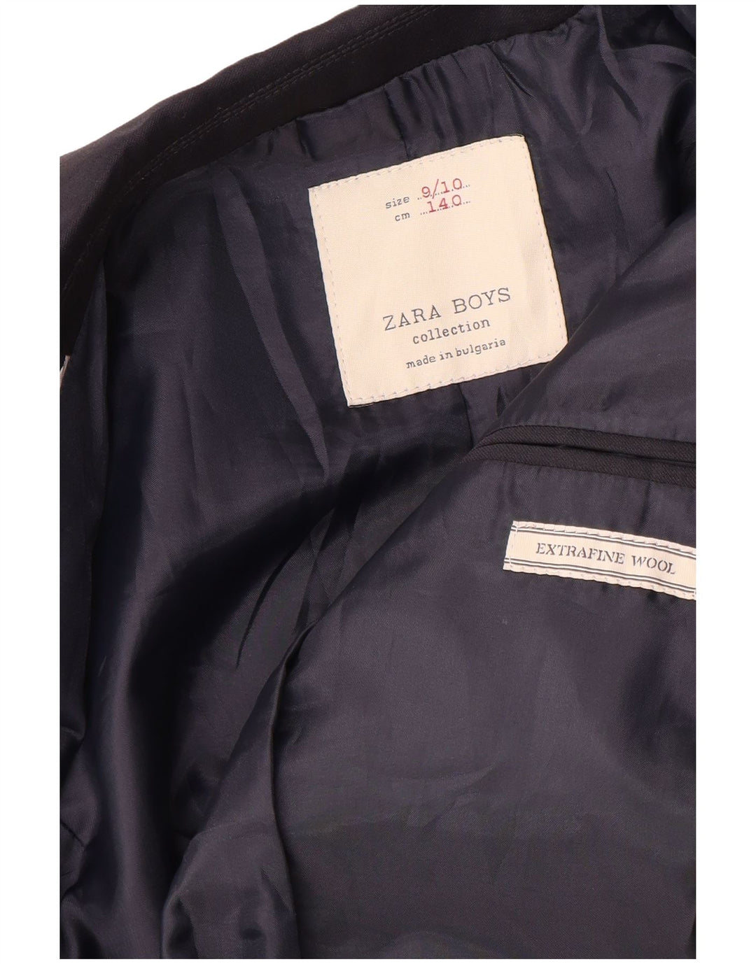 Giacca Blazer a 2 Bottoni Zara da Bambino 9-10 Anni in Lana Blu Navy