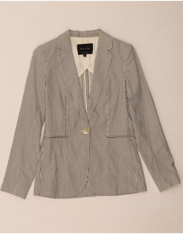 MASSIMO DUTTI Giacca blazer da donna a 1 bottone EU 34 2XS Gessato grigio