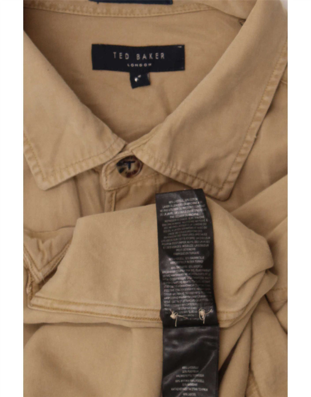 Ted Baker Camicia da uomo Taglia 4 Large Beige Lyocell