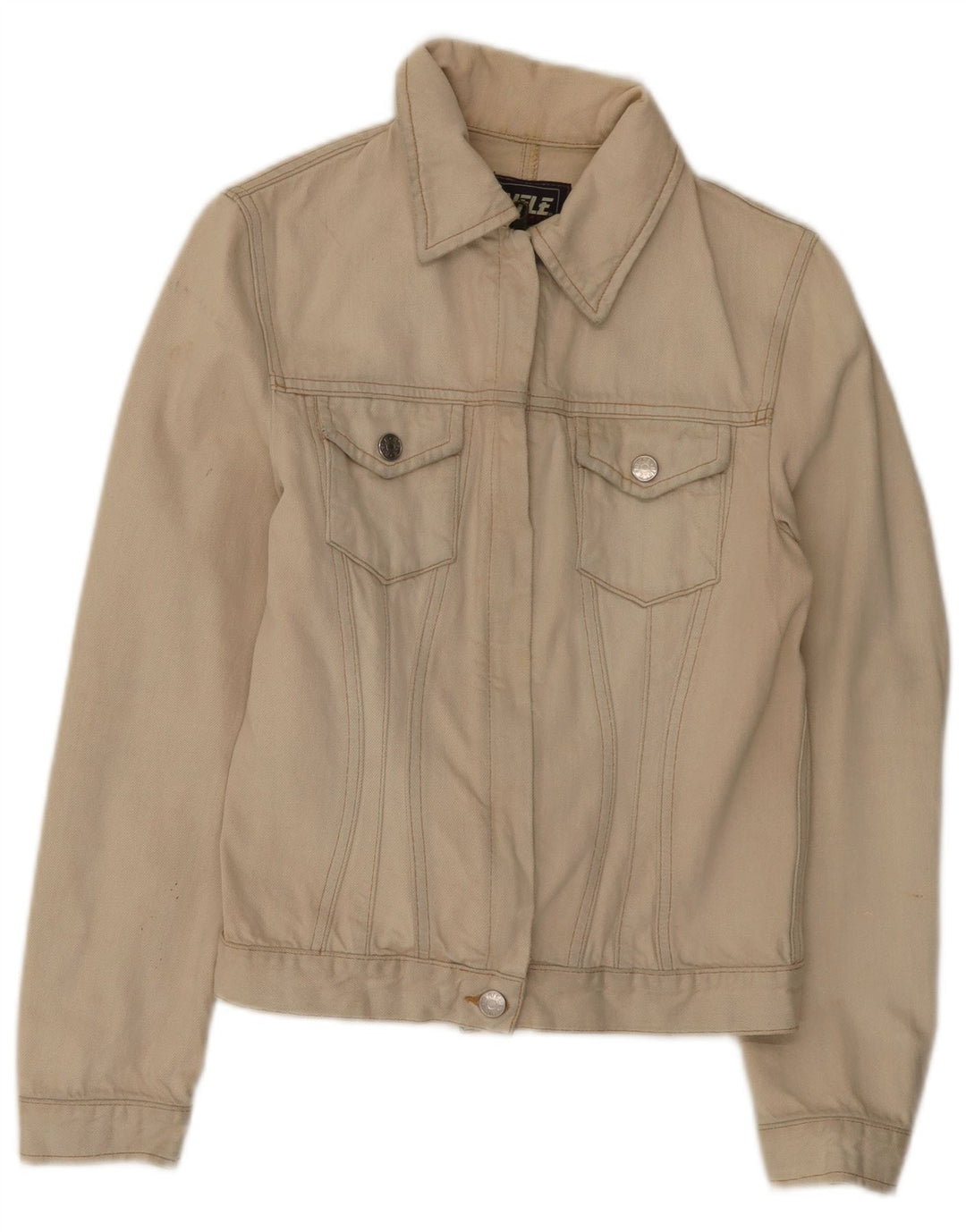 Giacca in denim corta da donna Rifle UK 12 Cotone beige medio