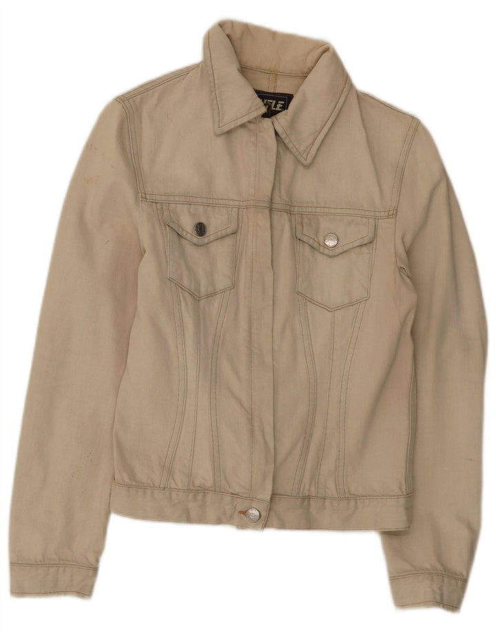 Giacca in denim corta da donna Rifle UK 12 Cotone beige medio