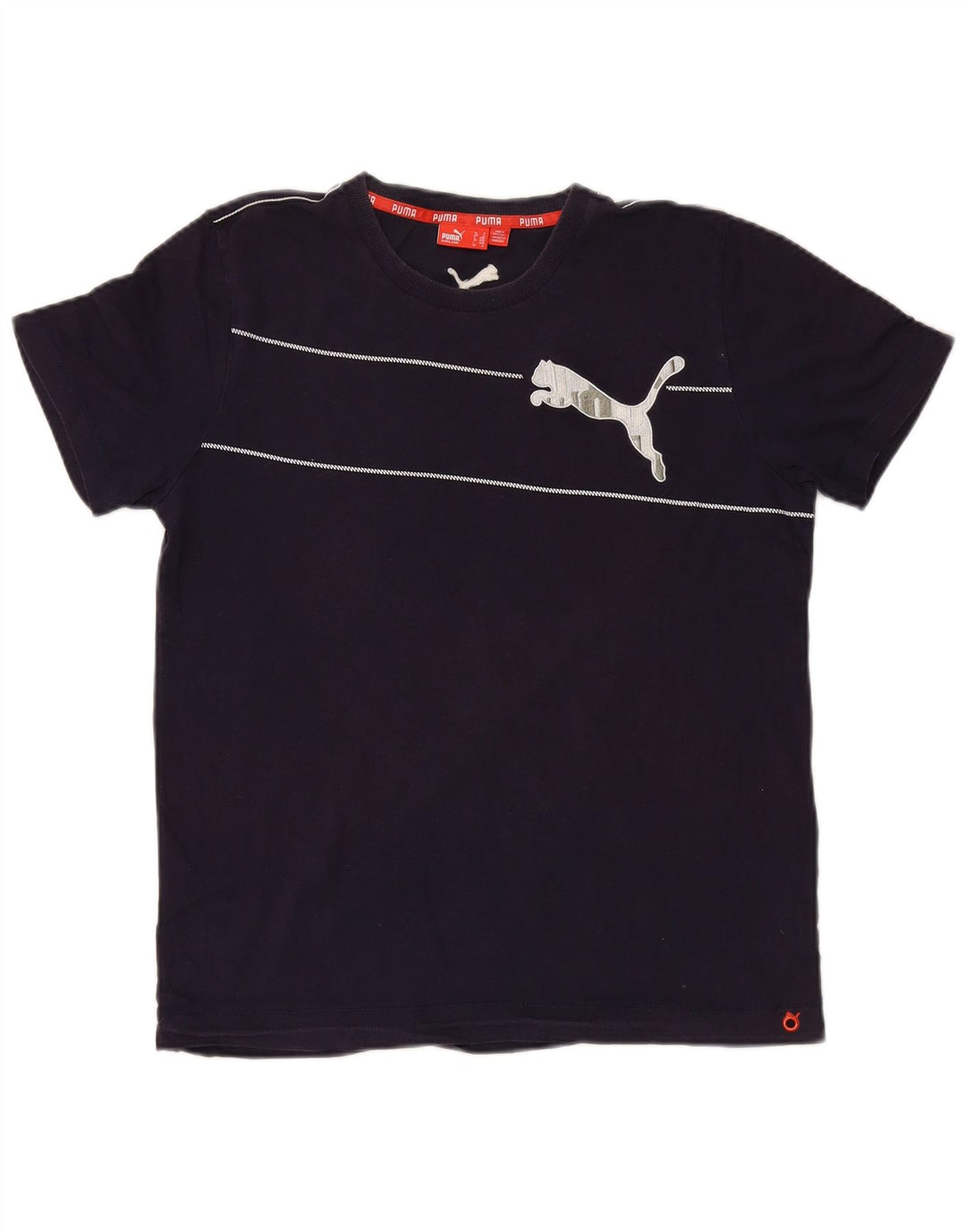 PUMA Mens Graphic T-Shirt Top Medium Navy Blue Cotton