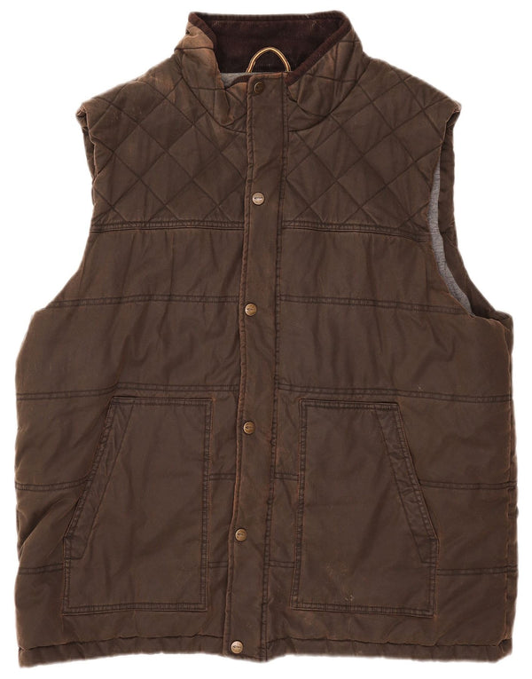 Weird Fish Mens Padded Gilet UK 44 2XL Brown Polyester