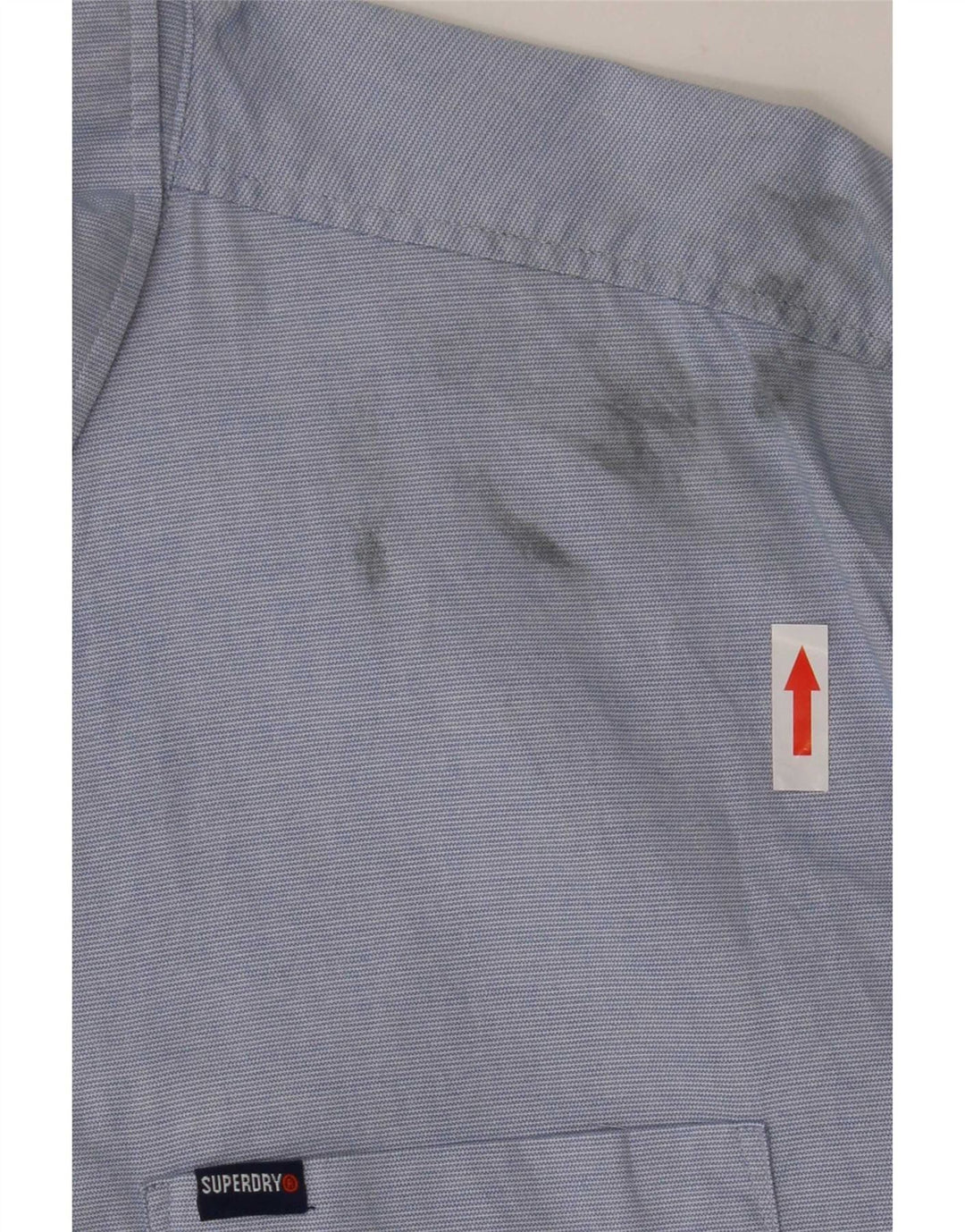 Camicia da uomo Regular Fit Superdry grande cotone gessato blu