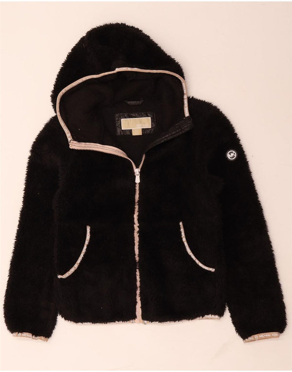 Giacca in pile con cappuccio per ragazze Michael Kors 10-11 anni in poliestere nero