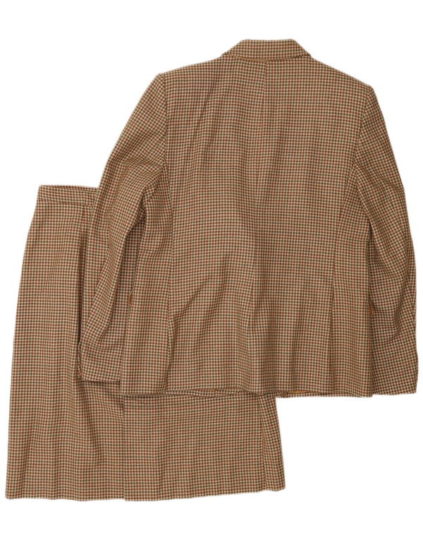 Set gonna vintage da donna a 2 bottoni IT 48 XL pied de poule marrone