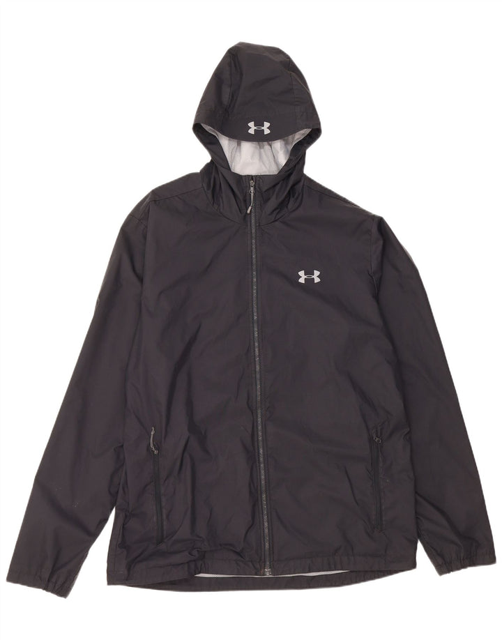 Giacca antipioggia con cappuccio da uomo Under Armour UK 40 Large in nylon nero