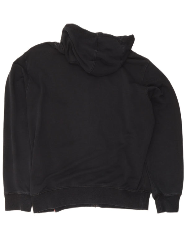 Maglione con cappuccio e zip grafica da uomo New Balance, grande cotone nero