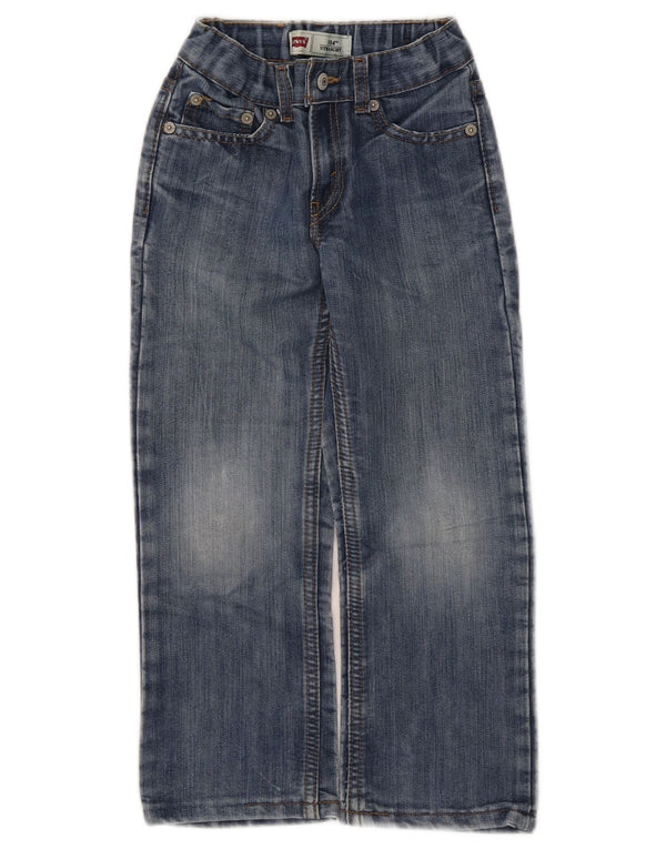 Levi's Boys 514 Straight Jeans 5-6 anni W20 L18 Blu Cotone