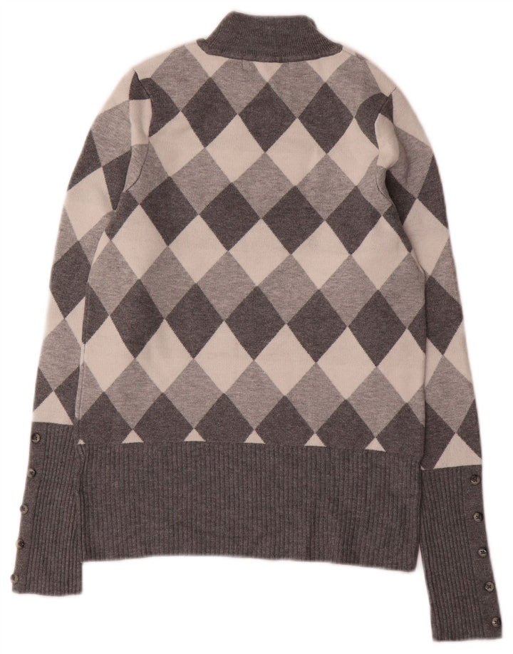 Maglione maglione a collo alto da donna Marks & Spencer UK 8 piccolo grigio