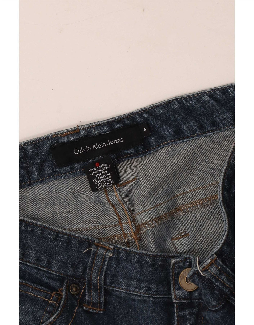 Jeans Bootcut da donna Calvin Klein US 6 medio W30 L31 cotone blu