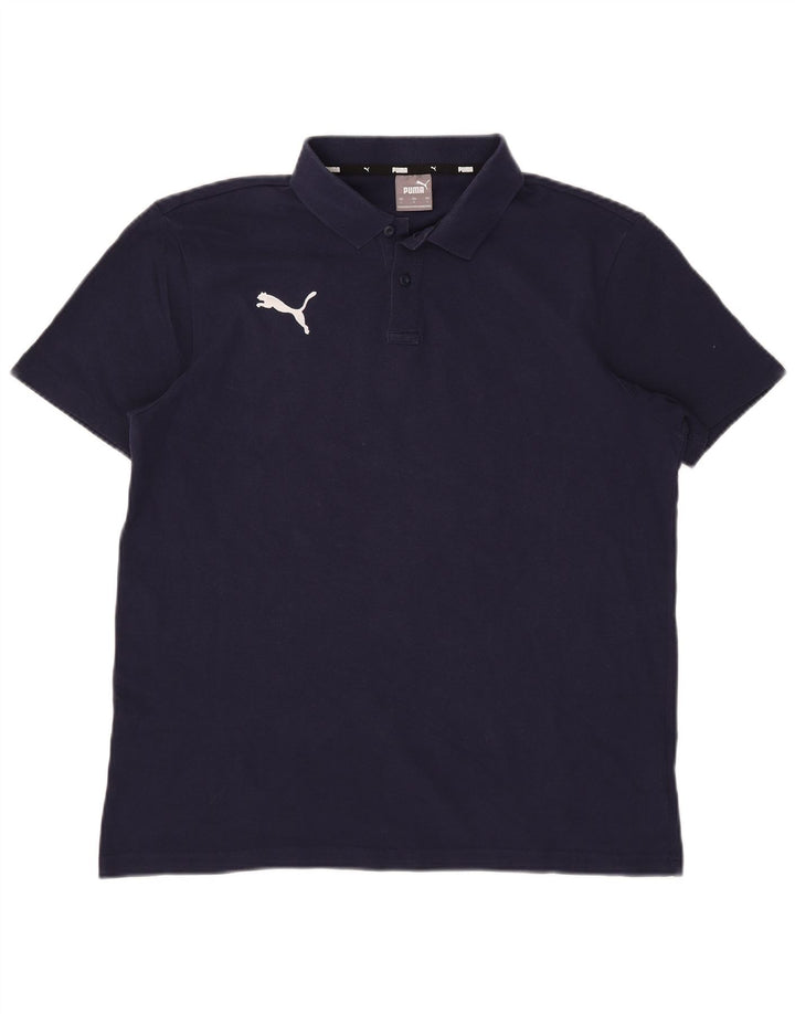 Polo da uomo Puma Large in cotone blu navy