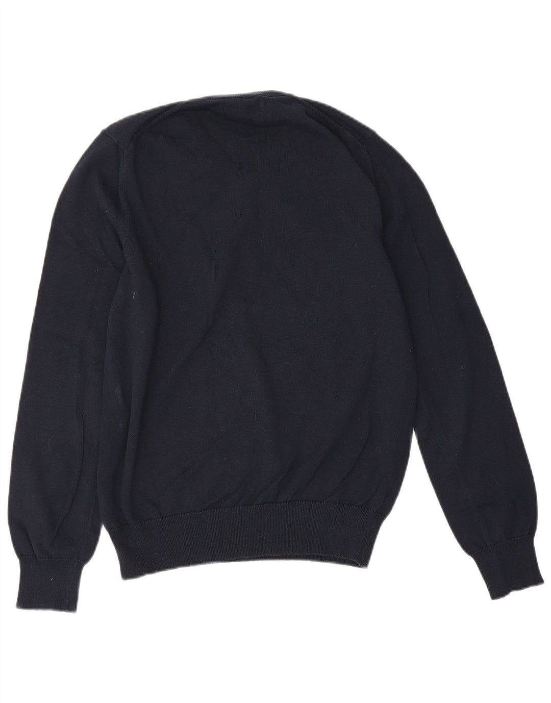 Maglione da uomo con scollo a V Marks & Spencer in cotone blu navy medio
