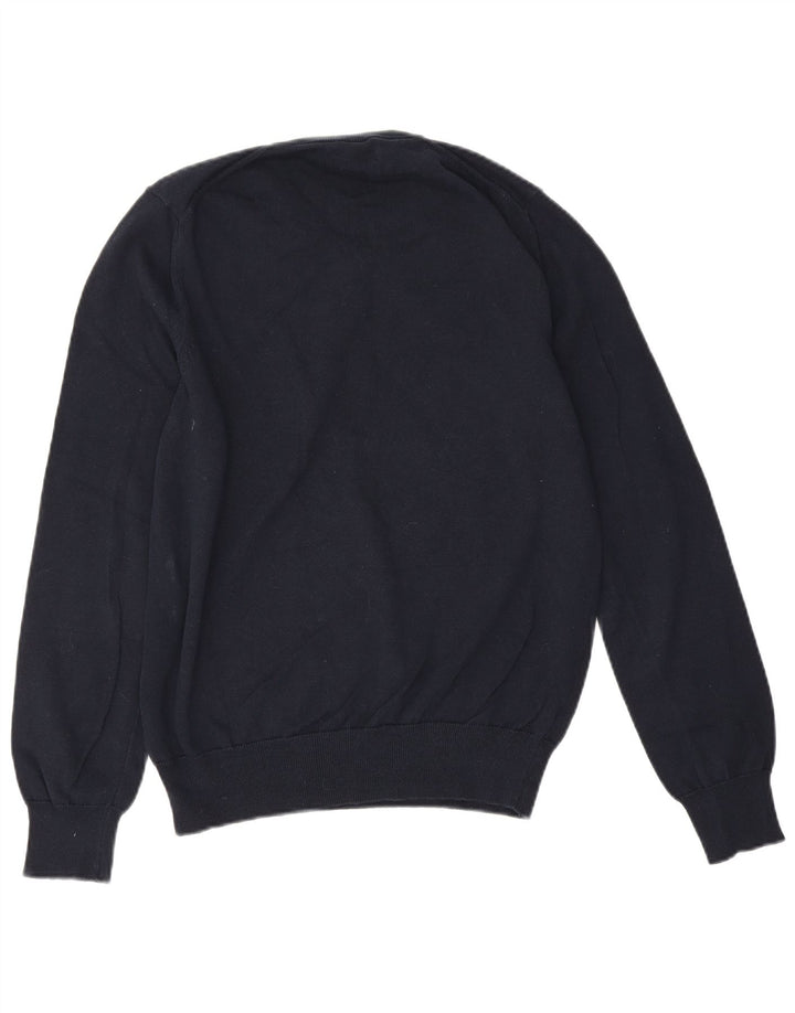 Maglione da uomo con scollo a V Marks & Spencer in cotone blu navy medio