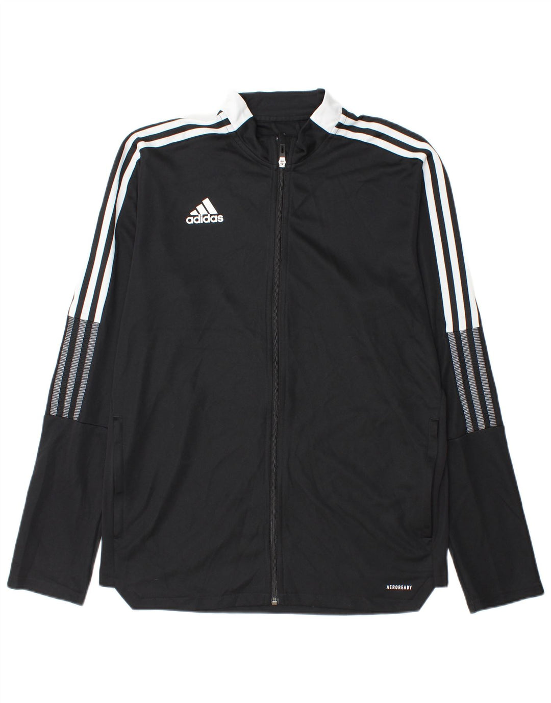Giacca da tuta da uomo Adidas Aeroready, grande, in poliestere nero