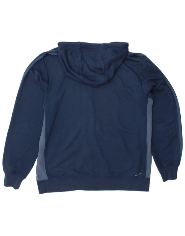 Maglione con cappuccio e zip Adidas Climalite da uomo grande color block blu navy