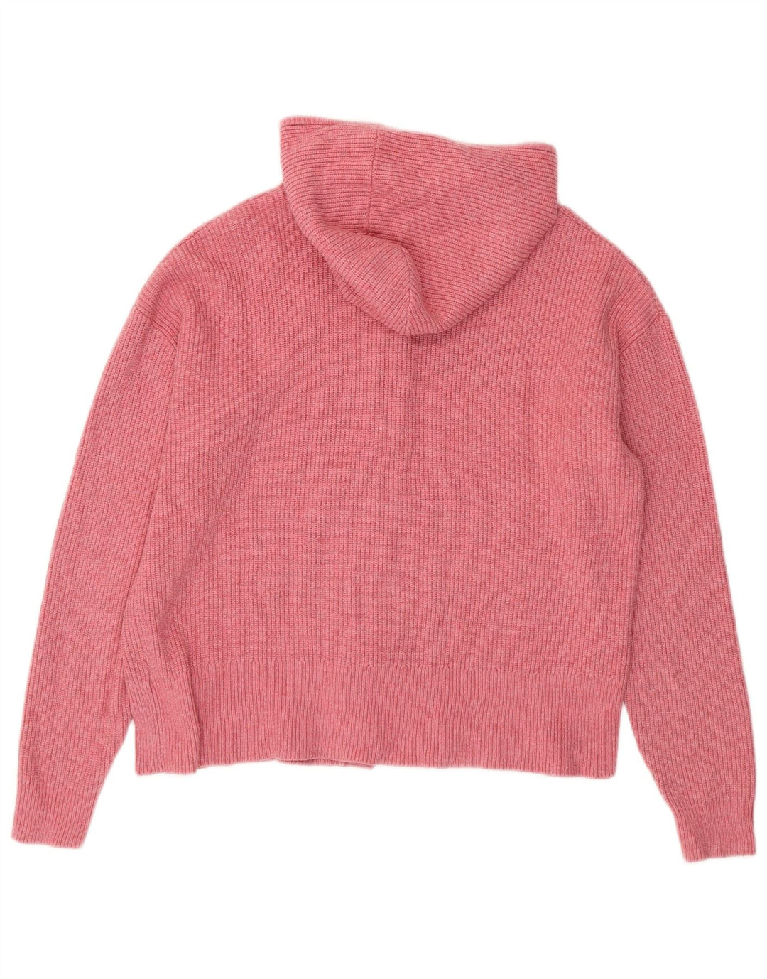 MARKS & SPENCER Maglione cardigan con cappuccio da donna UK 16 Large Rosa Viscosa