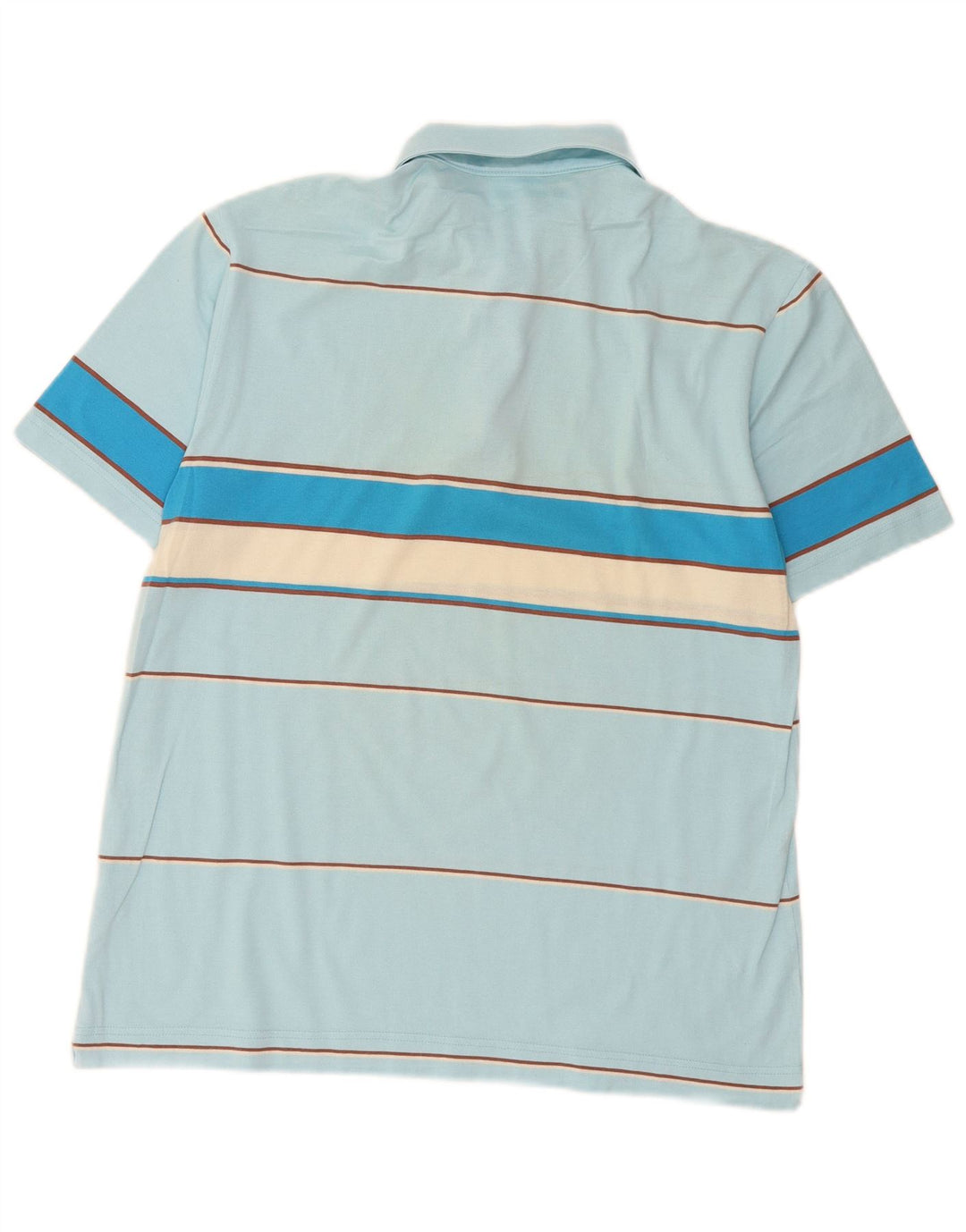 Polo da uomo Lacoste taglia 4 in cotone a righe blu medio
