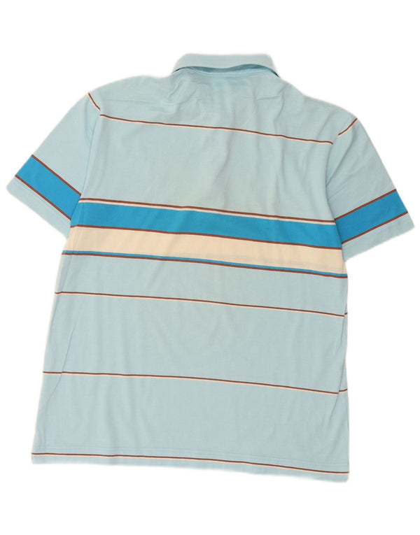 Polo da uomo Lacoste taglia 4 in cotone a righe blu medio