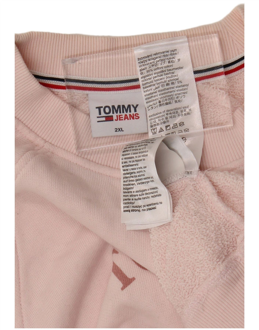 TOMMY HILFIGER Felpa con grafica oversize da donna UK 20 2XL Rosa