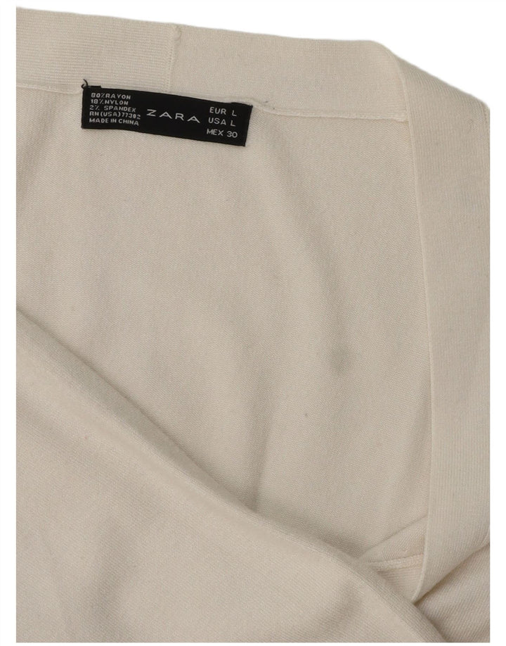 Maglione cardigan da donna Zara UK 16 grande rayon bianco