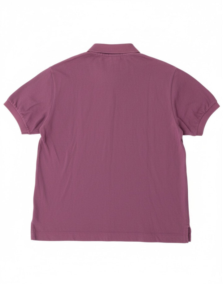 LACOSTE Mens Polo Shirt Size 5 Large Purple Cotton