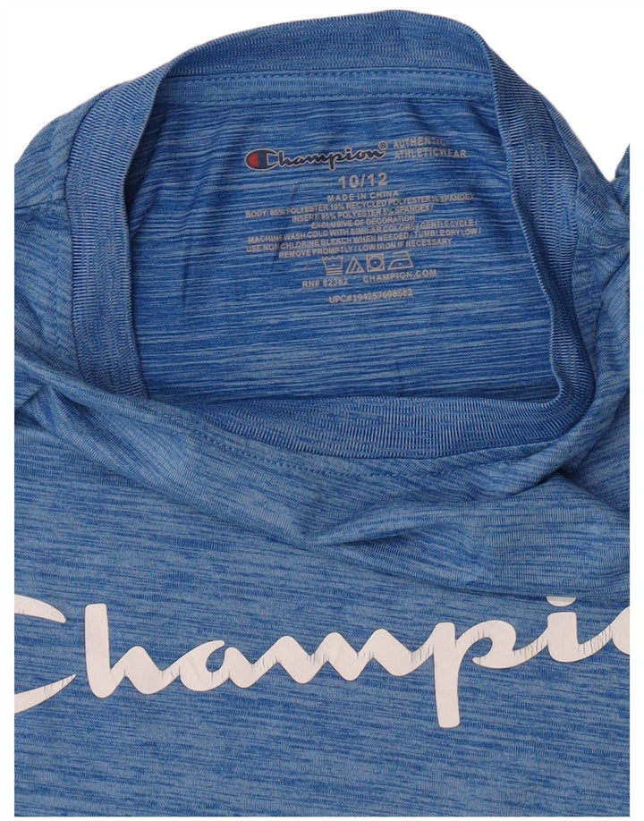 T-shirt grafica Champion da bambino, 10-11 anni, in poliestere chiazzato blu