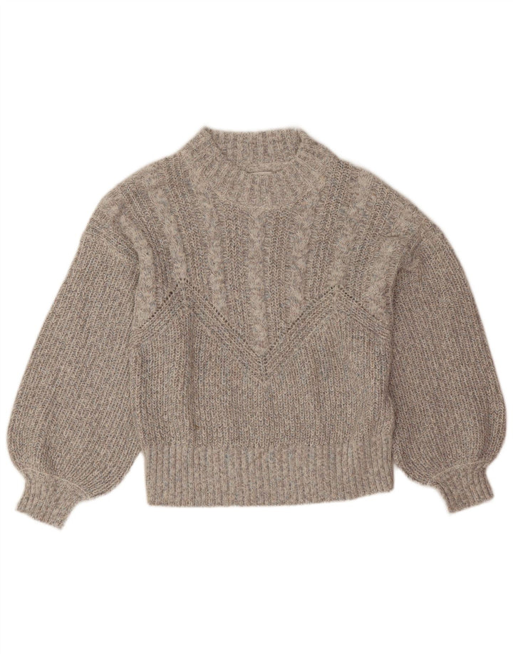 Maglione maglione girocollo da donna Object UK 16 grande acrilico grigio