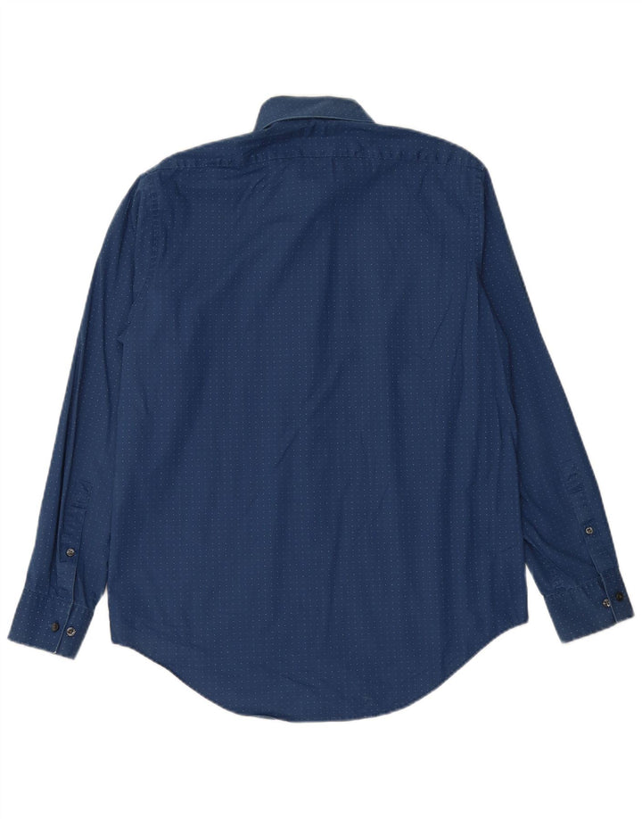 CALVIN KLEIN JEANS Camicia Uomo Taglia 33/32 15 1/2 Medio Blu Maculato