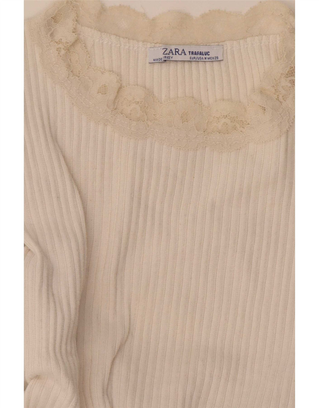 Top corto in camicetta corta da donna Zara UK 12 bianco medio