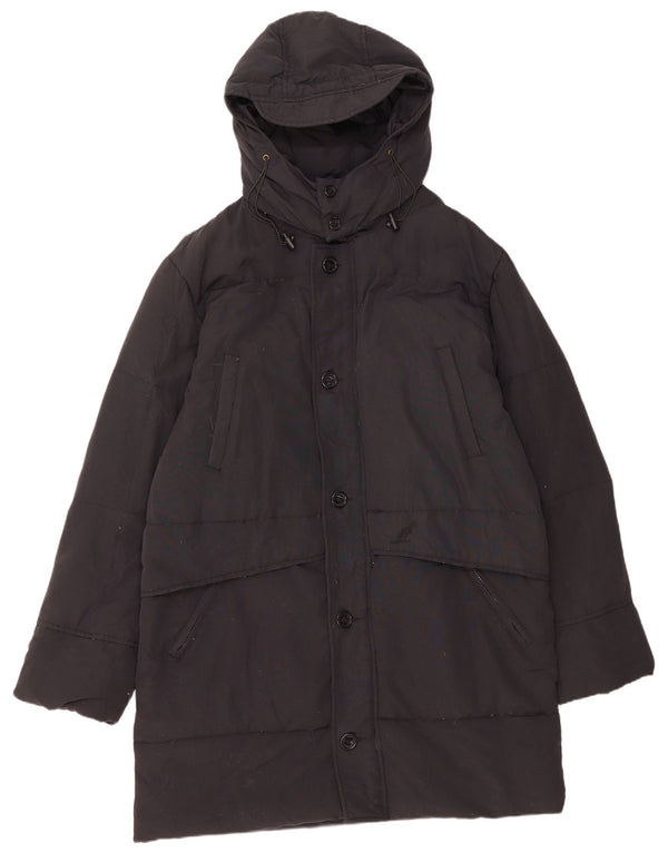 AUSTRALIAN L'ALPINA Giacca imbottita con cappuccio da uomo UK 42 XL Nylon nero