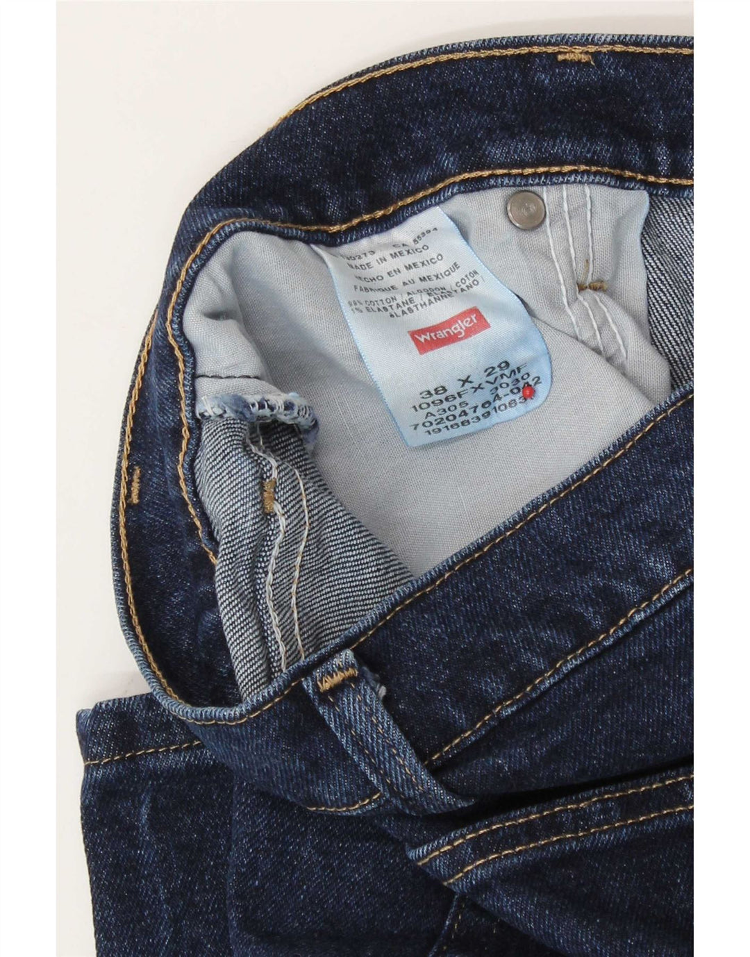 Jeans dritti da uomo Wrangler W38 L29 cotone blu navy