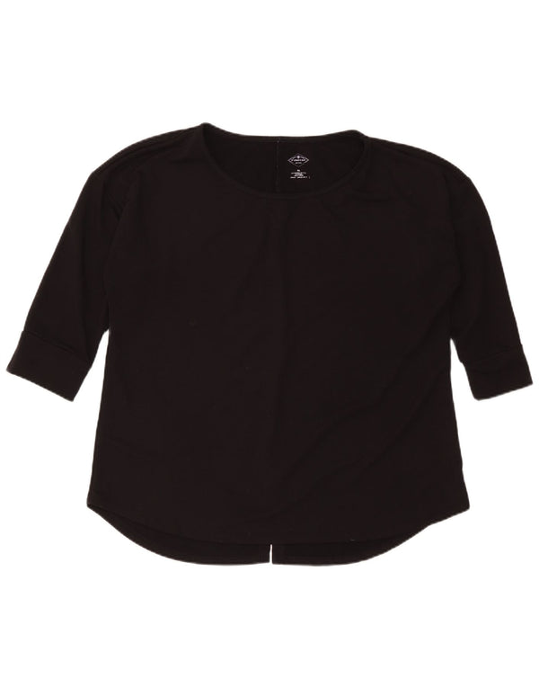 Top da donna St John's Bay manica 3/4 UK 18 XL poliestere nero