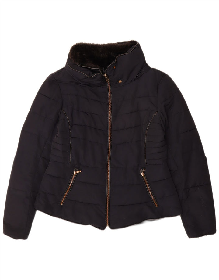 Giacca imbottita da donna Zara UK 16 grande blu navy